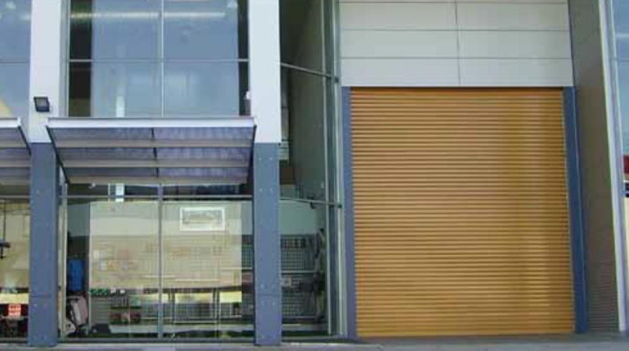 brown industrial garage door